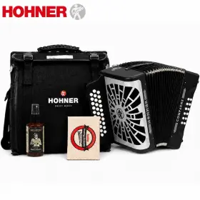 Hohner Dr-lpp-150 Compadre Ead Mi Diatonic Accordion Black With Bag Straps And Polish