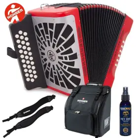 Mn131 Hohner Compadre Gcf Sol 31 Button Accordion With Bag Straps And Polish