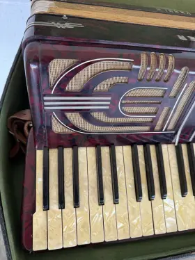 Verdi-3 Hohner Verdi Iii 3 Red Accordion Vintage Cyril Rice Portsmouth Piano Pearlized