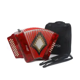 Mi3948g Horse 31 Key Accordion 12 Bass 3 Row Gcf Diatonic Push-pull Inch