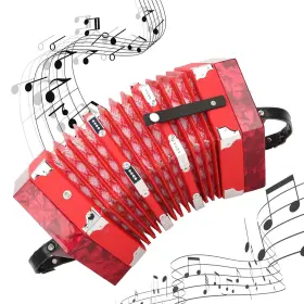 Jopwkuin 151131141016 Solid Wood Concertina Accordion English-style Portable Profession