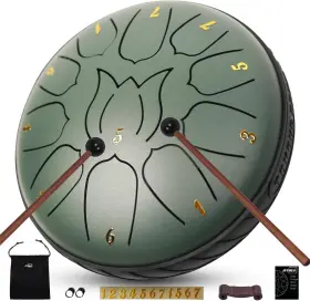 Drum611-green Jytmus Steel Tongue Drum 11 Notes 6 Inches Rain For Green
