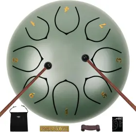 Drum68-green Jytmus Steel Tongue Drum 8 Notes 6 Inches With Green