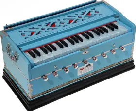 Kms-sdm-0968 Kaayna Musicals Sky Blue Harmonium By 9 Stops 3 Octaves Carry Bag 440 Hz
