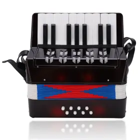 Accordion21fdc Kuidamos Accordion Instrument For Kids 17 Keys 8 Bass Black Accordian Nan