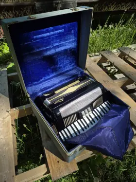 2081 Lemar Vintage 1950 S Accordion Lamar Model 302 No.464 Made In Italy Hard Case Works