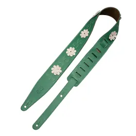Levys Mg317ib-001 In Bloom Series Genuine Leather 2.5 Inch Guitar Strap With Flower Appliques