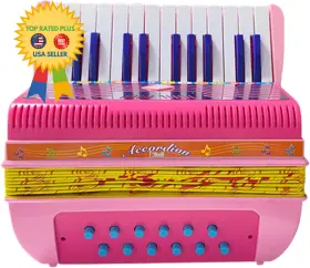 Liebewhsyc76mfztr-5p Liebewh 24 Key 12 Bass Accordion Instrument With Strap Musical Instruments For Pink