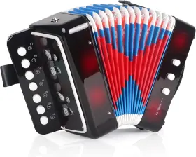 Lotkey 726084260184 7 Key Kids Accordion 3 Bass Mini Instrument Lightweight And D
