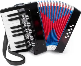 Mi3705 Lotkey Accordion 17 Keys Piano For Kids Students 8 Bass With Straps Beg