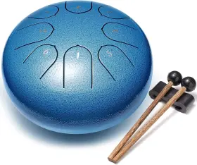Lronbird 753858204990 Steel Tongue Drum Percussion 6 Inch 8 Notes Musical Seablue