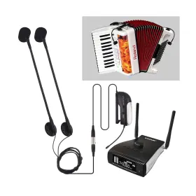 Mamkoes At-20 Piano Accordion Pickup With Gooseneck Mic Wireless Receiver And Transmitt
