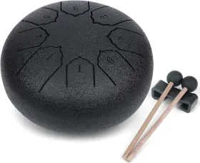 Sd-007 Muscell Steel Tongue Drum 6 Inches 8 Notes Hand Black