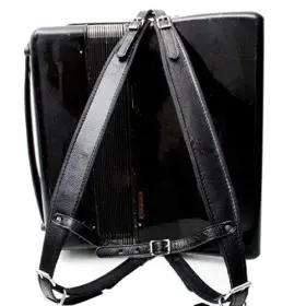 Music First 601308104119 Black Color Genuine Leather Comfortable Padded Accordion Belts 96 Bass 120 Ba