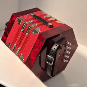 Ap-20 Musicians Gear Professional Concertina Accordion With 20 Buttons Carrying Bag Open Box New