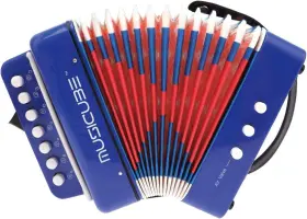 Musicube 696177253587 10 Keys Small Accordion Musical Instrument For Home And Classroom Educational