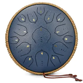 Natraldrum Natraldrum-14-navy Steel Tongue Drum - 14 Inch 15 Notes Handpan Navy Blue