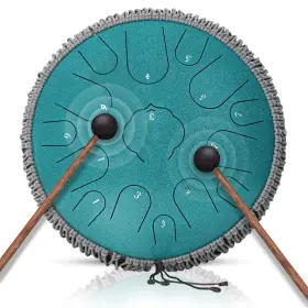 Gsg06 Nbmicso Steel Tongue Drum- 15 Note 14 Inches Malachite