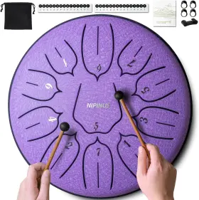 Klg2023 Nipinus Rain Drum For Outside Garden Steel Tongue 6&apos &apos -11note Purple