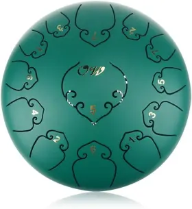 Sd001-13y-g Ocarinawind Inch 12 Inches Steel Tongue Drum Green 13 Notes C Major With