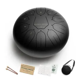 Panda Drum 850077272097 Plus Black Steel Tongue Handpan With Music Book