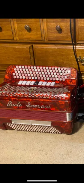 1304red Paolo Soprano Chromatic C System Accordion
