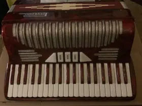 Polverini Bros Mod.308 Vintage Hybrid 41 Keys Red Accordion Made In Italy
