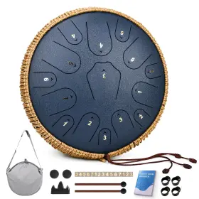 Qingshi 1415-nt-navy Steel Tongue Drum-qingshi 15 Notes 14 Inch Drum Navy Blue
