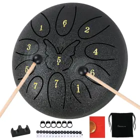Ranming 11-01bk 6 Inch Steel Tongue Drum 11note C Key Matte Black