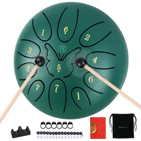 Ranming 11-01gn 6 Inch Steel Tongue Drum 11note C Key Kids Green