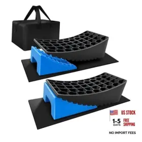 Rbnb 576pr Rv Leveling Blocks System 2 Packs Camper Blue&black