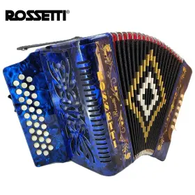 3112-gcf-bu Rossetti 3112 Gcf Sol 31 Button Diatonic Accordion - Blue With Straps And Hard Case
