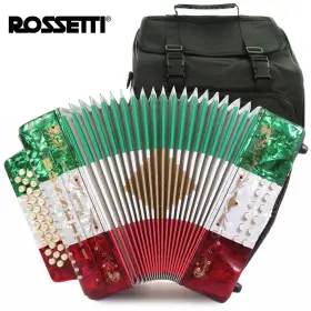 3112-gcf-rwg Rossetti 3112 Gcf Sol 31 Button Diatonic Accordion Red/white/green Padded Bag