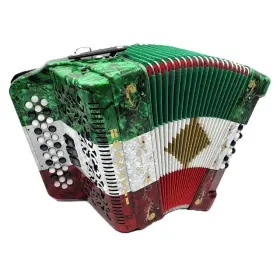 Rossetti 3412-gcf-rwg 3-switch 34-button Diatonic Gcf Accordion 12 Bass - Red/white/green