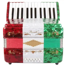 Ros2512-mx Rossetti Beginner Piano Accordion 12 Bass 25 Keys Mexican Flag