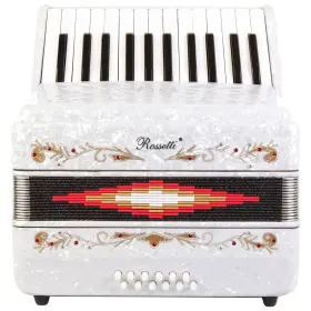 Ros2512-wh Rossetti Beginner Piano Accordion 12 Bass 25 Keys White