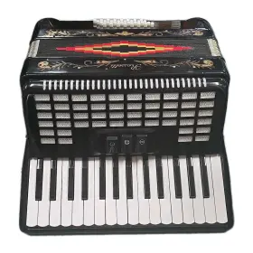 Rossetti Ros3112-gcf-bk Piano Accordion 32 Bass 30 Keys 3 Switches Rare Black Case Straps