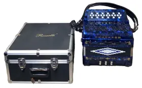 Ros3412-fbe-bl Rossetti 12 34 Button Bass 3 Switch Accordion- Fbe Blue