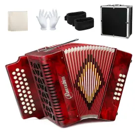 Rowadtim 763559510658 Accordion - 31 Keys 12 Bass Professional Diatonic Premium Portable Button
