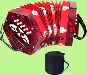 Rowadtim 763559511631 Concertinas 20-key Professional Accordion For Beginners Adjustable Straps Red