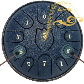 Rsasi 739713923831 Steel Tongue Drum 6 Inche 11 Note Drums Rain Chime Raindrop Dark Blue
