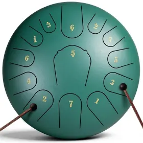 Rsasi D-11-15 Steel Tongue Drum 13 Notes C Key Professional 12inch13notes Green