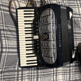 N344 Scandalli N344/34 Rare Imperio Ixl Black Piano Accordion Ex Made Inch Italy Fs