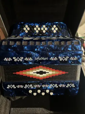Nsm-3412-fbe-bl Sofiamari Nsm-3412 34-button 12 Bass Accordion Fbe Blue