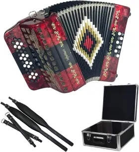 Nsm-3412-fbe-rbr Sofiamari Nsm-3412 34-button 12 Bass Accordion Fbe Red/black/red Nsm-3412-fbe-rbr Sofiamari Nsm-3412 34-button 12 Bass Accordion Fbe Red/black/red