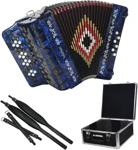 Nsm-3412-gcf-bl Sofiamari Nsm-3412 34-button 12 Bass Accordion Gcf Blue