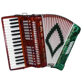 Sm-3232-rdgr Sofiamari 32 Key Bass Accordion Red White Green