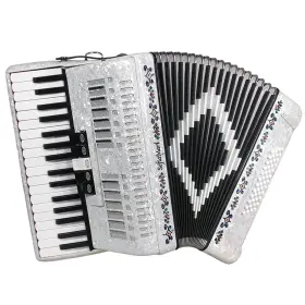 Sm-3448-wh Sofiamari 34 Key 48 Bass 5 Switches Piano Accordion White