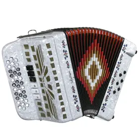 Smtt-3412-gcf-fbe-wh Sofiamari Two Tone Button Accordion White Pearl Gcf/fbe