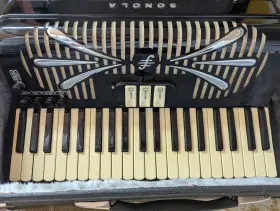S4361 Sonola Ernie Felice Hand Made Accordion With Case - Good Condition